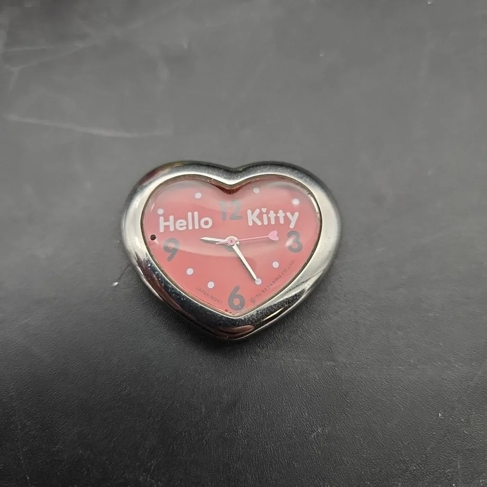 Vintage Rare Hello Kitty Heart Clock 2002 Sanrio Needs Work
